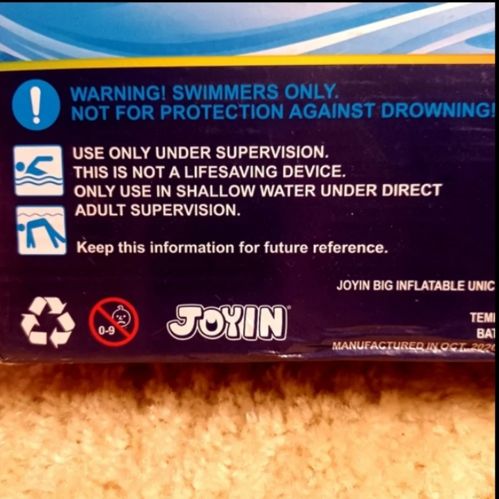 Unicorn Float for summer fun  at the pool or water park party white & rainbow - Picture 5 of 10